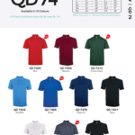 Polo Quick Dry Shirt Singapore, quick dry polo shirts in Singapore, Quick Dry Polo T shirt in Singapore, poloshirtprinting.com, QD74 Polo-T colour chat